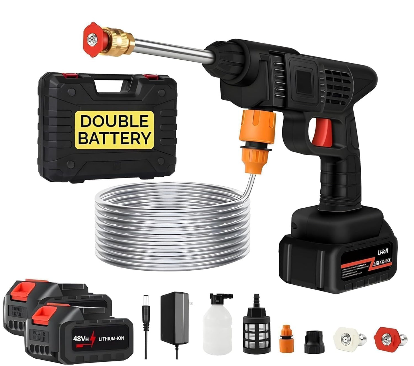 Car Washer High Pressure Gun Rechargeable 48V (Double Battery)